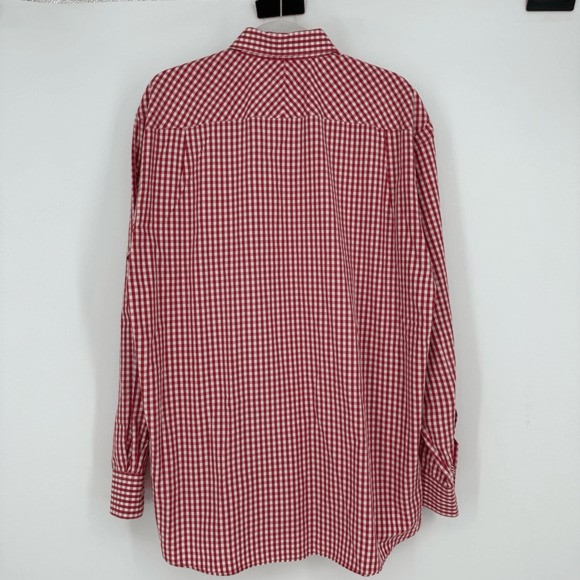 Scott James Mens Button Up Shirt Size XL Checkered Pig Patch Red White Preppy - Picture 11 of 11